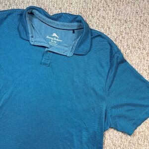 Tommy Bahama Polo Shirt Moisture Wicking Short Sleeve Casual Blue XL Summer Golf